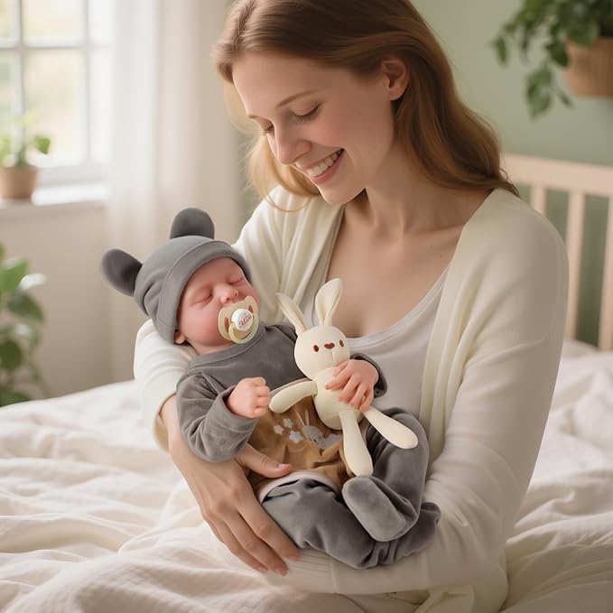 JIZHI Reborn Baby Dolls Boy - 20 Inch Cute Soft Realistic Newborn Baby Doll with Poseable Body, Real Life Baby Dolls with Accessories for 3+ Year Old Gifts, Pretend Play