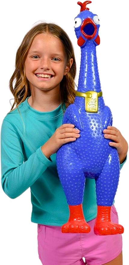 Animolds Hug Me Giant Rubber Chicken- Huge Stress Relief Screaming Chicken Toy | Screams Up to 45 Seconds- Novelty Gag and Prank Toys | Funny Toys Gifts for Christmas Stocking Stuffers for Kids Adult