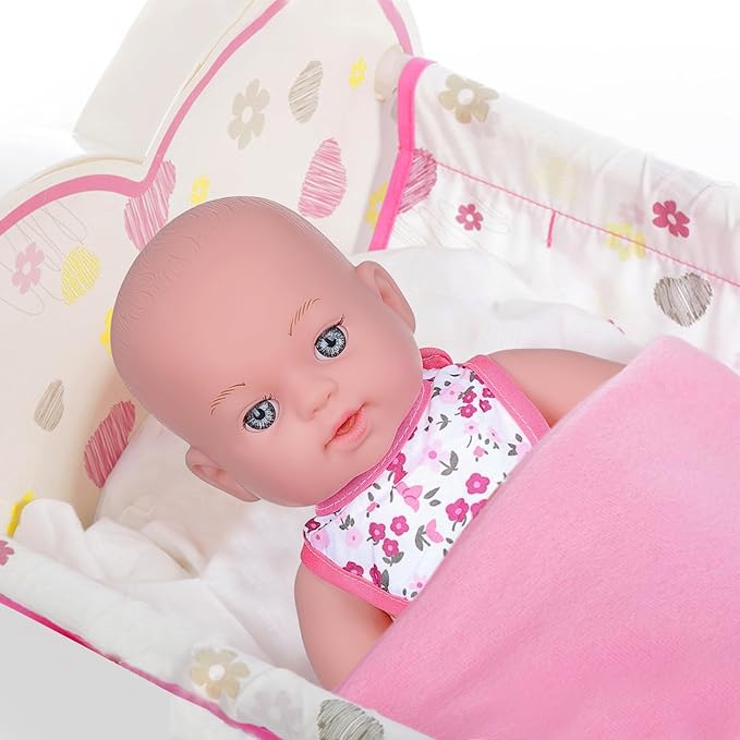 ZNTWEI 12 Inch Baby Doll Playset with Reborn Baby Dolls Clothes and Accessories Including Bottles, Nipple, Diaper, Bib, Underpants