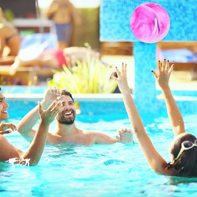 Grevosea 15 Inch Large Bouncy Ball Inflatable Balls Beach Ball Marbleized Bouncy Ball Colorful Cloud Bouncing Balls for Adults Pet Outdoor Summer Beach Party Supplies School Water Fun