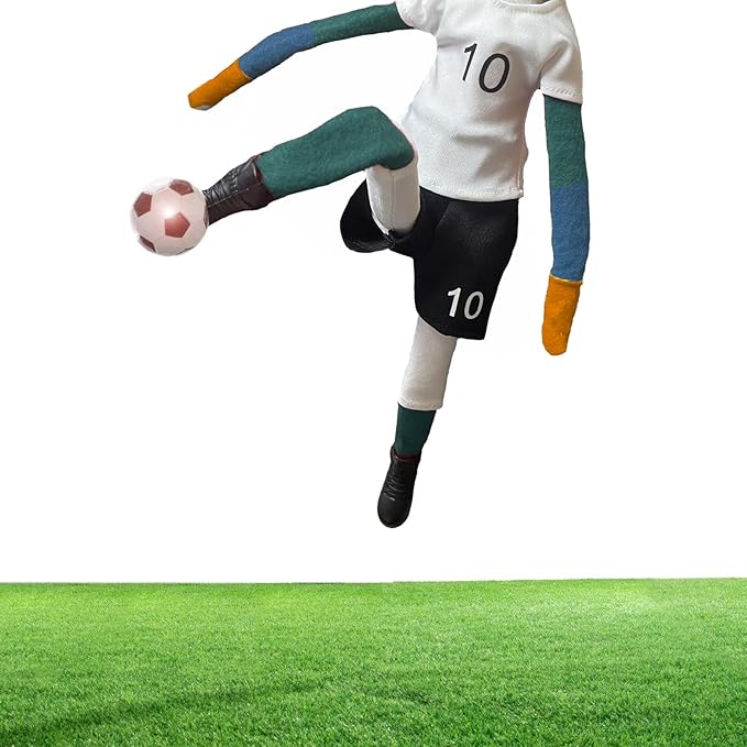 Sport Christmas Elf Accessories for Elf Doll Clothes Included Jerseys, Shorts, Shoes, Soccer Ball and shin Guard (Soccer)
