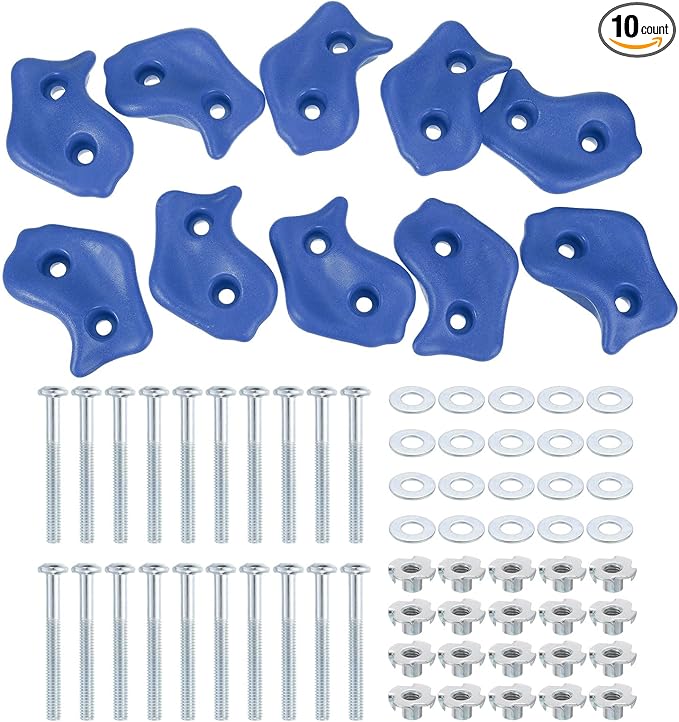 PATIKIL Climbing Rock Wall Grips Play Set Climber Attachments with Double Hole for Playground Accessory Indoor Outdoor