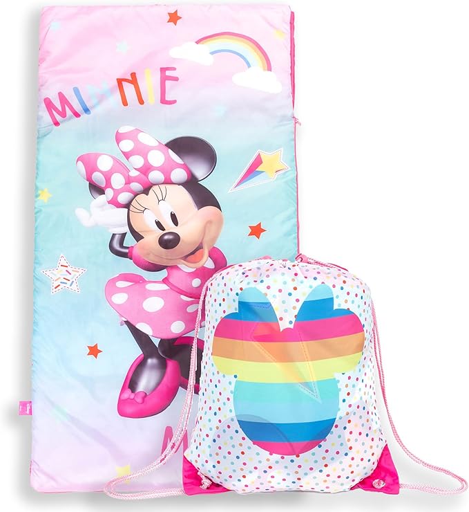 Jay Franco Disney Minnie Mouse Bowtique Slumber Sack - Cozy & Warm Kids Lightweight Slumber Bag/Sleeping Bag (Official Disney Product)