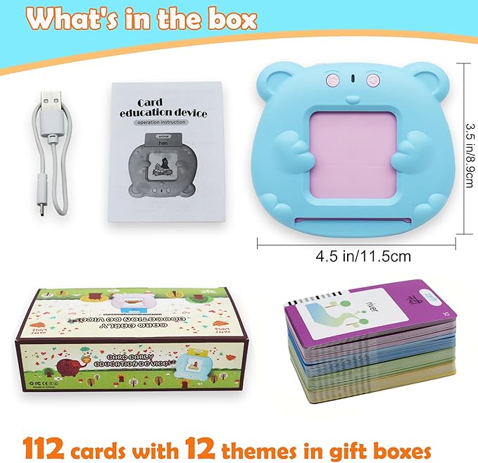 MAYAPHILOS 224 Sight Words Hindi and English Talking Flash Cards, Learn Indi for Kids, Indi Language Learning, Montessori Educational Toys for Toddlers 3 4 5 6 Years Old