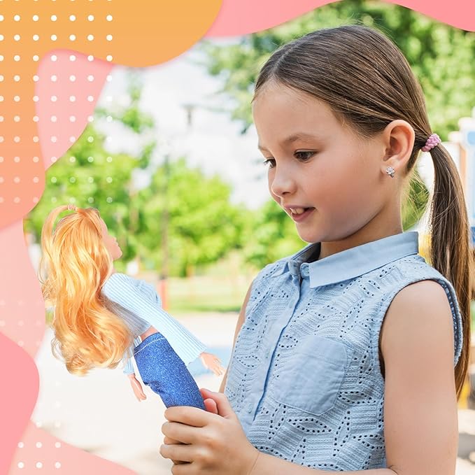 Bencailor 8 Pieces Summer Doll Clothes for 11.5 Inch Doll Accessories Sweaters Denim Pant Regular Outfit Clothing for Girls(Stripe)