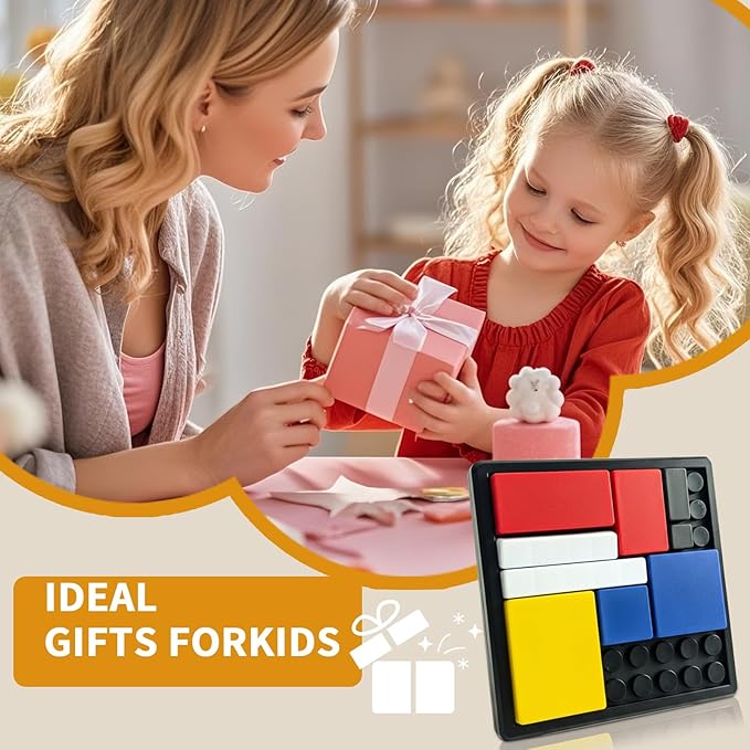 Logic Puzzle Brain Teaser Game for Kids and Adults, 88 Challenges with 4 Difficulty Levels, Portable Brain Training Logic Puzzle Game for Travel, Learning and Thinking Fun