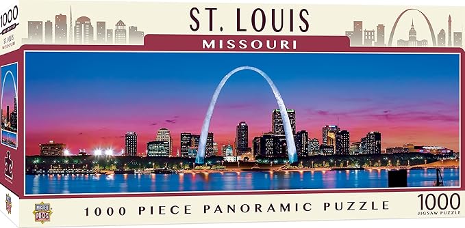 MasterPieces - 1000 Piece Jigsaw Puzzle, St. Louis Skyline Panoramic, Fun for Adults, Family, Kids 13"x39