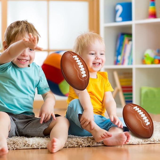 Jerify 6 Pack Kids Foam Football 6.7" Small Football Bulk Mini Soft Sport Ball Gift for Toddlers Boy Girl Youth Party Favors Indoor Outdoor Practice Play School Classroom Reward