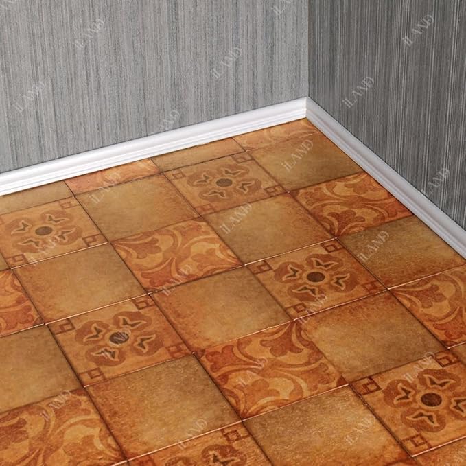 iLAND Dollhouse Flooring on 1/12 Scale 1/6 Scale, Miniature Dollhouse Accessories, 60pcs Double-Sided Dollhouse Floor Tiles (Advanced Classical Inlays & Marbling Pattern)