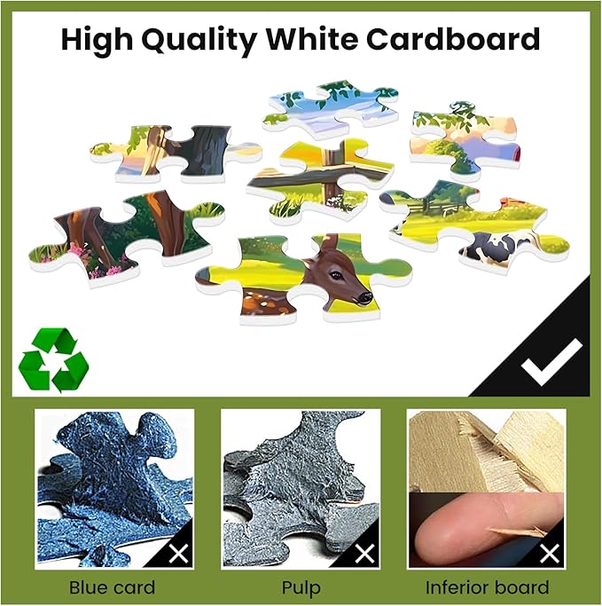 300 Pieces Puzzles for Adult Jigsaw Puzzle 300 Piece Children Elderly Puzzle Deer Cow Farm Puzzle Gift for Mom Dad Family Friend Family Activity Games Home Decor Wall Art 20.5x15IN