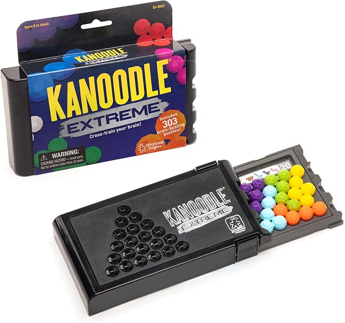 Educational Insights Kanoodle Extreme - 3D Brain Teaser Puzzles, Handheld Travel Games for Kids, Single Player Brain Game, Challenging Logic Puzzle Games and Gifts for Kids, Teens & Adults Ages 8+