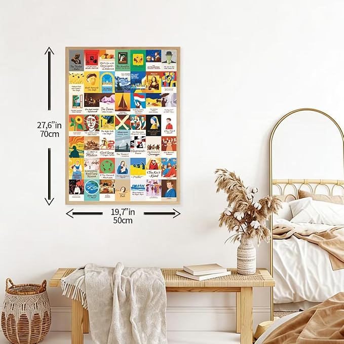 Puzzles for Adults 1000 Pieces, Van Gogh The Starry Night Picasso Mona Lisa Jigsaw Puzzle Famous Art Collage,Vintage Oil Painting Home Wall Decor for Adults Family