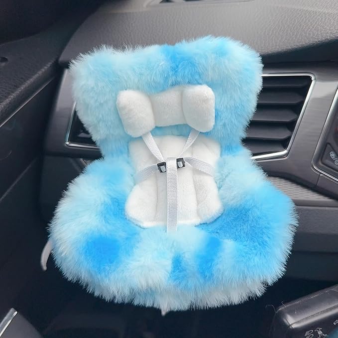 Ezcora Accessories for 10-17cm Dolls, Doll Car Seat with Clip onto Car Air Vent, Includes Seat Leg for Desktop Display (Blue Ombre)
