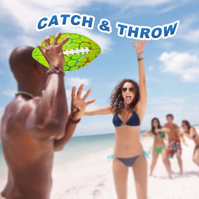 Jasonwell Pool Beach Water Football - Strong Grip Waterproof Football for All-Weather Play Pool Toys Beach Games Outdoor Sports Lake Toy Christmas Birthday Gifts for Kids Boys Teens Adults