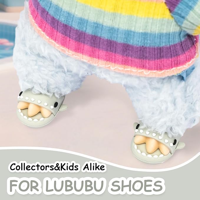 Clothing Shark Summer Sandals for Dolls - Open-Toe Slippers, Cute Accessories for Photography, Display & Collectors Age Limit 15 (White)