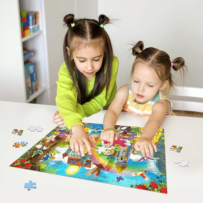 100 Pieces Puzzles Toys for Kids Ages 4-10, Knight & Princess Theme Jigsaw Puzzles, Preschool Educational Brain Teaser Puzzle for Boys and Girls 3 4 5 6 Years Old