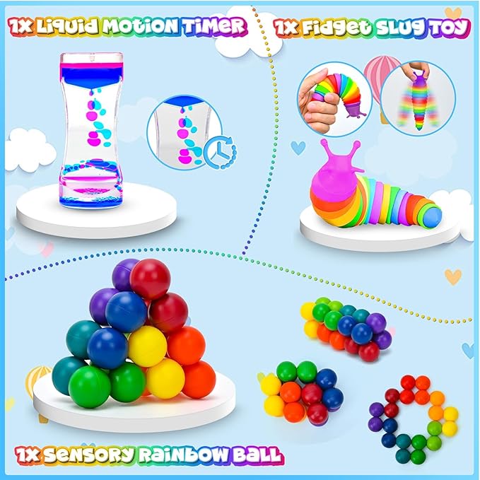 Easter Basket Stuffers for Kids, 15Pack Fidget Toys Bulk Adult Sensory Autism ADHD Autistic Figette Classroom Treasure Prize Box School Must Have Stress Anxiety for Age 5-7 8-12 Valentines Day Gifts