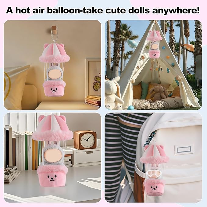 Doll Car Seat Compatible with Lububu, Small Seat for 4-7in Blind Box Dolls, Ideal Car Decor Gifts(Pink)