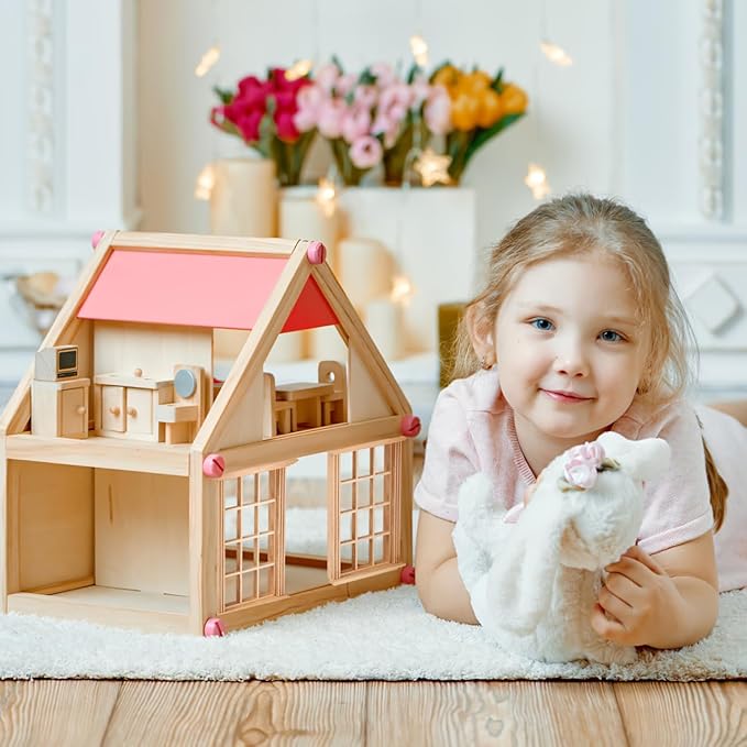 VICASKY 2pcs Dollhouse Windows 1: 12 Window Frame Miniature Furniture Mini Wooden DIY Bedroom Accessories Ornaments for 1/12 Scale Decoration Crafts Doll House