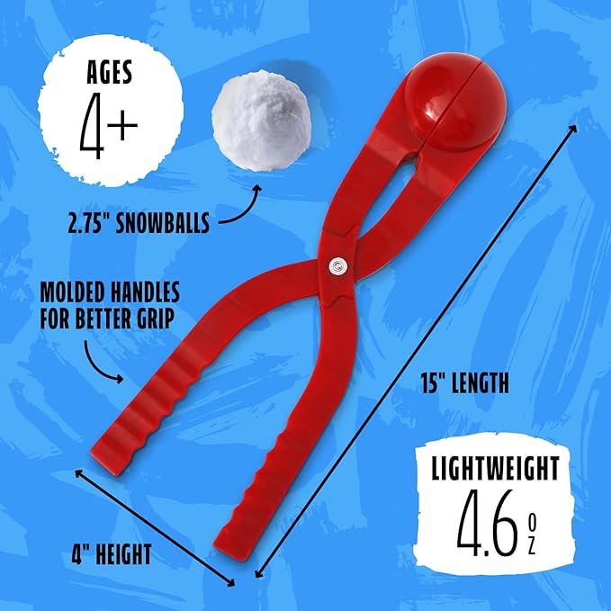 Flexible Flyer Kids Snowball Maker – Durable Heavy-Duty Snow Ball Mold & Sand Mold for Fast, Easy Winter Outdoor Fun, Smooth No-Stick Press for Perfect Snowballs, Great Snow Toy for Kids & Adults