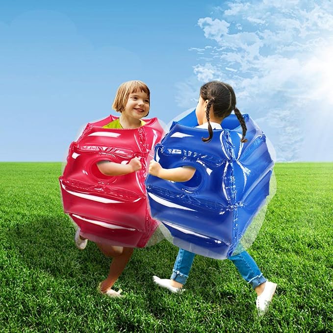 ZHUYNXIR 2 PC Sumo Balls for Kids, Kids Bumper Bounce Ball, Kid Sumo Balls, Lawn Game Ball for Child Outdoor Team Gaming Play, 24 inch, Blue+red.