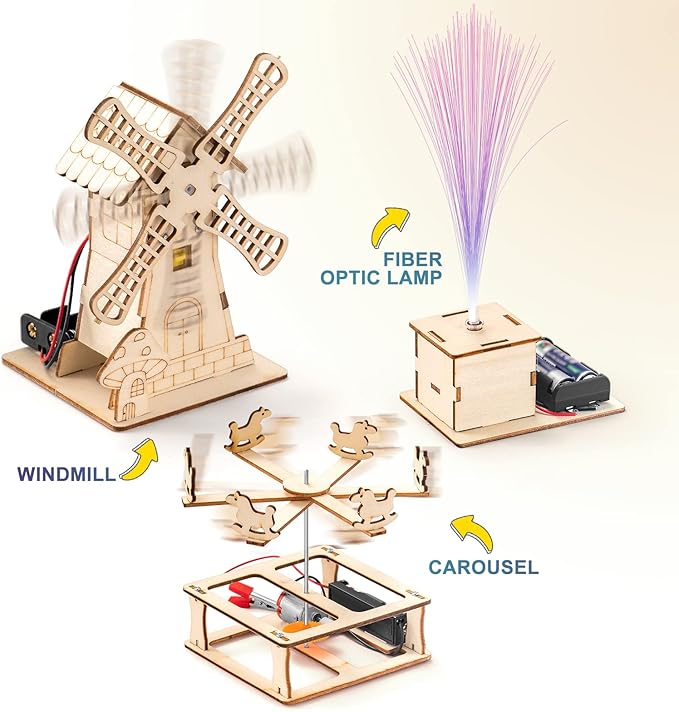 Yutin 5 Individual STEM Science Kits for Kids, Wood Arts and Craft Kits, STEM Toys for Boys Girls Age 8-12 8 10 12 13 14 Birthday Gift Idea, 3D Puzzles Building Engineering Model Set