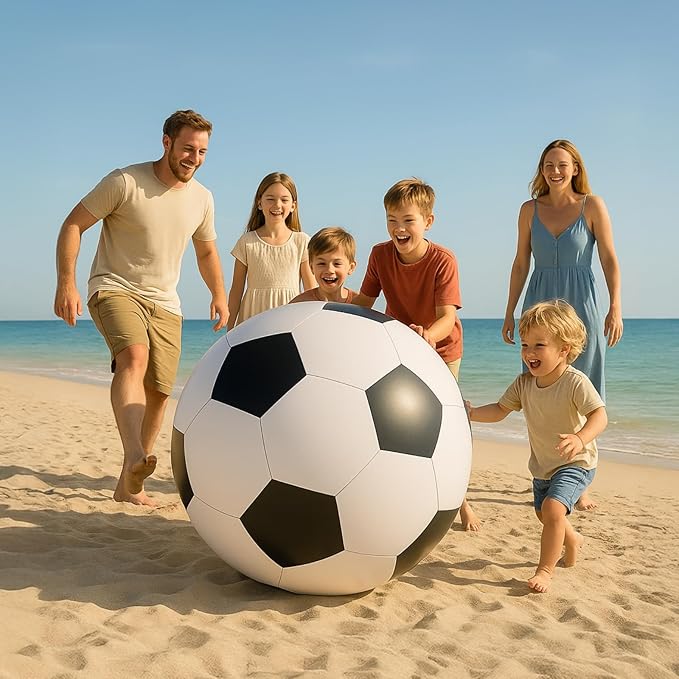 2 PCS Giant Inflatable Soccer Balls, 40 in Jumbo Beach PVC Ball, Oversized Fun for Party, Kindergarten Sports