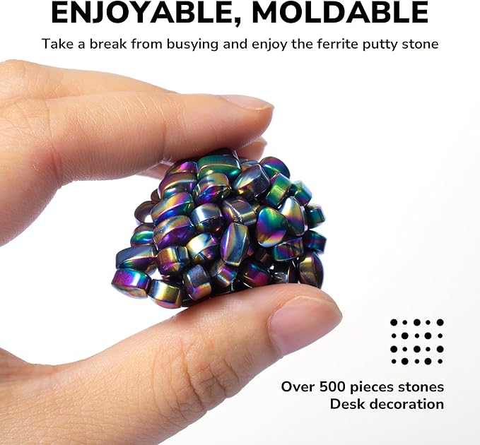 Over 500 Colorful Original Ferrite Stones Desk Fidget Stress Relief for Adults.