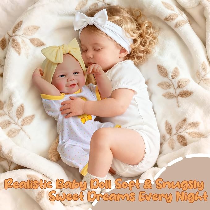 GYIPFIPA Reborn Baby Dolls, 18-Inch Cute Soft Realistic Newborn Baby Dolls Poseable Real Life Lifelike Baby Doll w/Doll Accessories for 3+ Year Old Girls