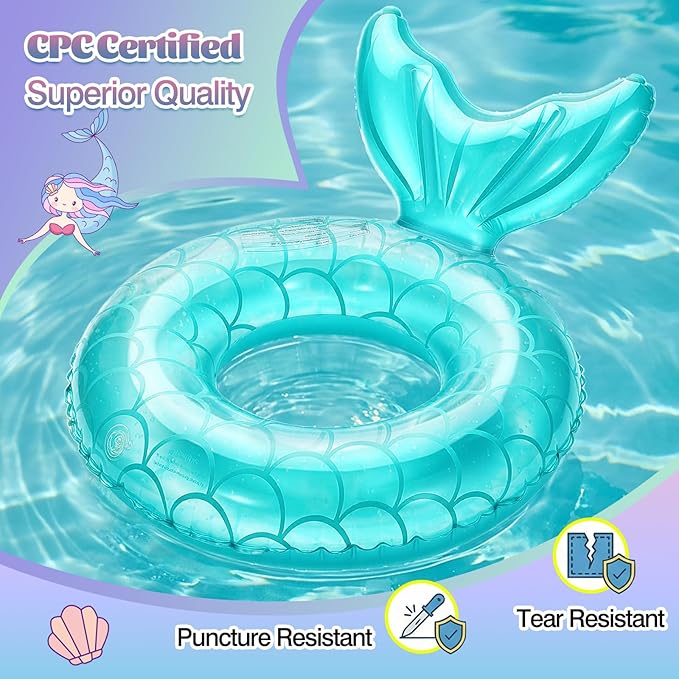 MoKo Inflatable Swimming Ring, Cute Pool Float Tube Decorations Swim Tubes Outdoor Pool Beach Water Floats Party Supplies Floaties