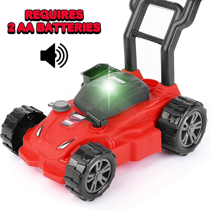 ArtCreativity Kids’ Lawn Mower Toy - 21 Inches Tall - Gardening Lawn Mower for Kids with Startup Sound and Wheels with Realistic Motor-Like Sound - Play Outdoor Push for Boys and Girls 3,4,5,6,7,8