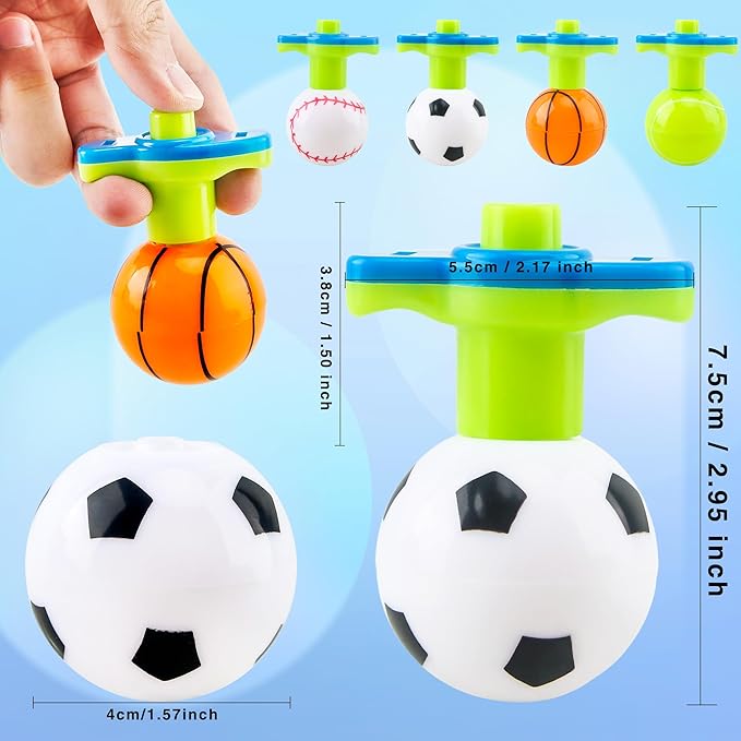 24 Pcs Light Up Spinning Tops Launcher with Motion Gyroscope Colorful Novelty LED Spinning Tops Toys for Goodie Bag Fillers Classroom Prizes Birthday Sports Party Favors