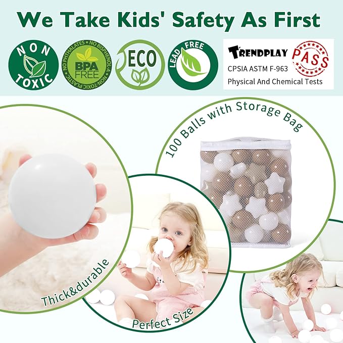 TRENDPLAY Star Ball Pit Balls for Toddlers -50 100 200 Count Star Balls Different Shapes, Non-Toxic Plastic Balls for Safe Play, Boys Girls Festival Party Decoration