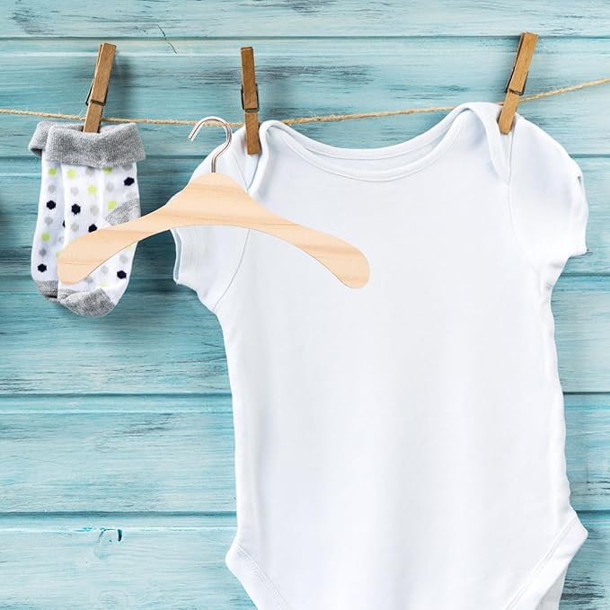 BESPORTBLE Wooden Dolls Clothes Hangers, 10pcs Mini Wooden Hangers Mini Dress Outfit Holders Dollhouse Miniature Accessories for Doll Clothes (4.68in)