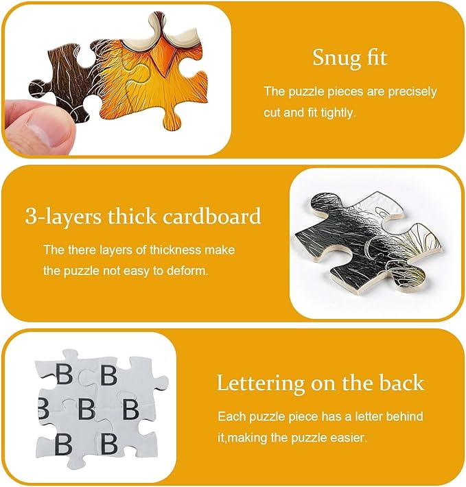 Funny Chicken Puzzle for Adults 1000 Pieces,PICKFORU Abstract Chicken Jigsaw Puzzle, Cute Animal Rooster Puzzle Impossible Challenge