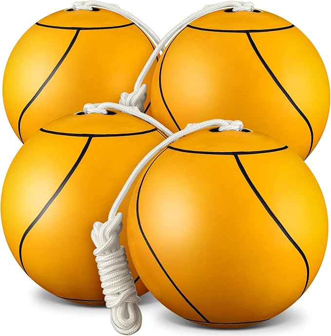 Shappy Tetherball Soft Tether Balls and Rope Set Game Replacement Tetherball Set Rubber Tether Ball Equipment for Kids Adults Indoor Outdoor Playground Yard Backyard Play