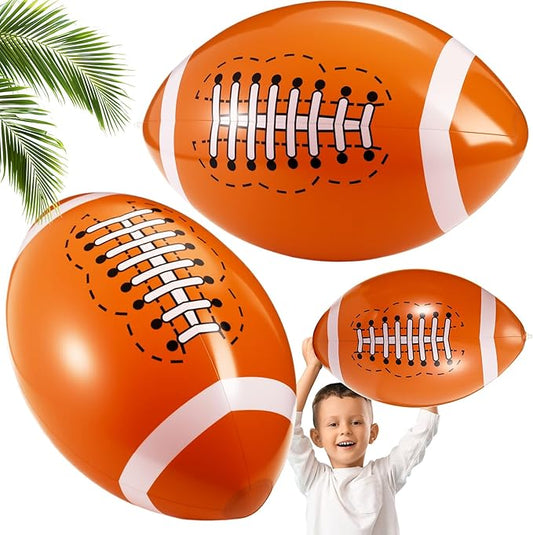 2 Pack 20 Inch Inflatable Footballs, Blow up Football Beach Balls Birthday Party Decorations, Party Favors for Summer Swimming Pool Beach Game