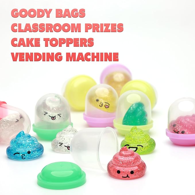 Entervending Unicorn Poop Mini Toys in Capsules - 100 Pcs of 1.1 Inch Acorn Capsule and Unicorn Toy Poop for Kids - Plastic Capsules for Toys Bulk - Vending Machine Refill