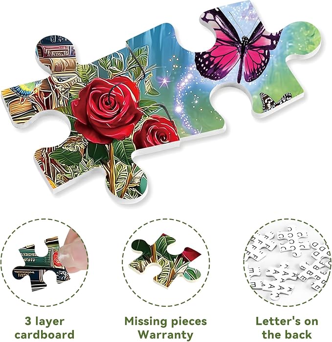 500 Pieces Puzzle for Adults, Puzzles for Adults 500 Pieces, Spring Roses Jigsaw Puzzle, Challenging Puzzle Perfect for Game Nights, 20.5 X 15 in