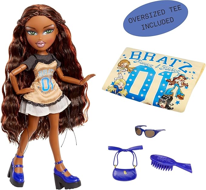 Bratz Stylin' Sasha Fashion Doll with Customizable T-Shirt for You and Accessories