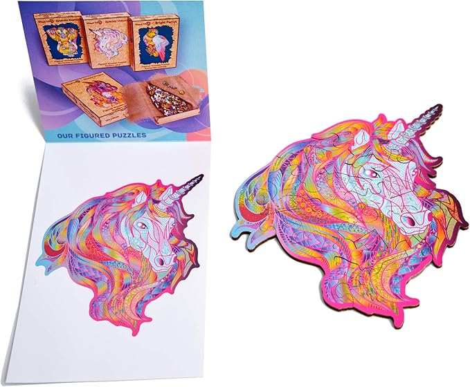Wood Trick Blue Blaze Mini Wooden Jigsaw Puzzle for Adults and Kids - 6.3 x 6.7 in - Animal Unique Shaped Figured Jigsaw Puzzle Pieces - Premium Quality