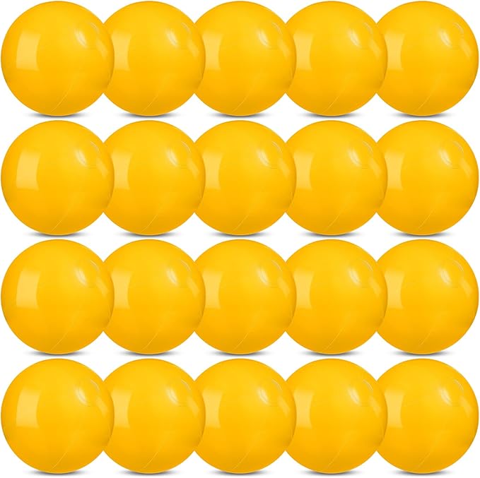 20 Pack Yellow Beach Ball - 12Inch Blow Up Beach Ball Party Supplies for Kids, Inflatable Floating Balls for Summer Pool Parties, Outdoor Activities & Birthday Decorations (Yellow)