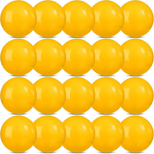 20 Pack Yellow Beach Ball - 12Inch Blow Up Beach Ball Party Supplies for Kids, Inflatable Floating Balls for Summer Pool Parties, Outdoor Activities & Birthday Decorations (Yellow)