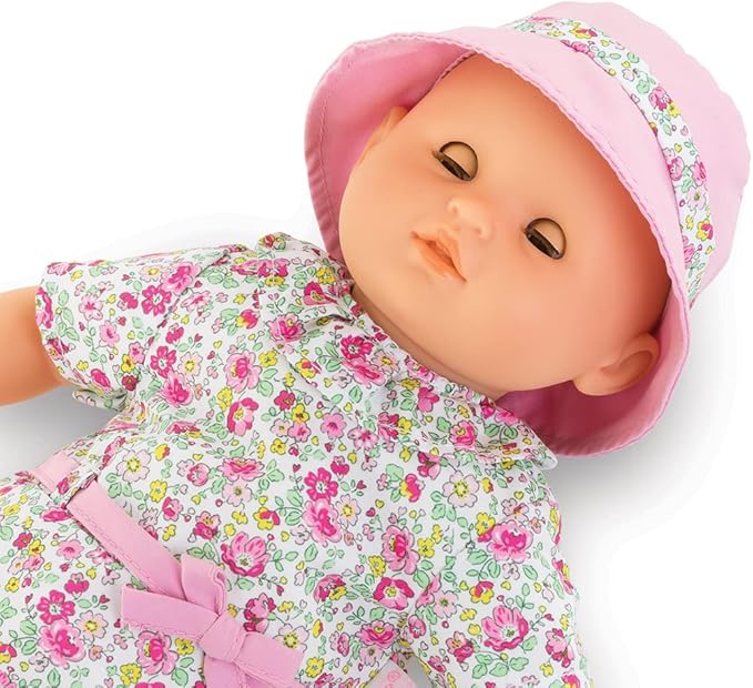 Ma Premiere Poupee Bath Baby Coralie, Soft Body Bath Doll with Bath Toy, Sleeping Eyes, Vanilla Scent, Removable Dresses, 30 cm, from 18 Months