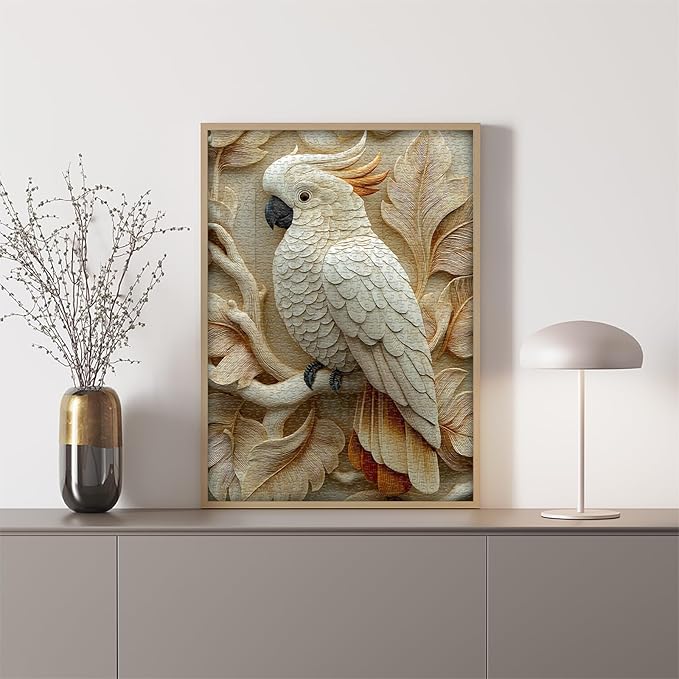 PICKFORU Parrot Puzzles for Adults 1000 Pieces, Bird Puzzle Nature Animal Carving Art, Impossible Challenge Hard Jigsaw Puzzle