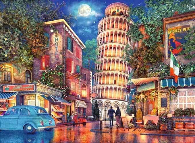Ravensburger Evening in Pisa 500 Piece Jigsaw Puzzle for Adults and Kids Age 10 Years Up, Black