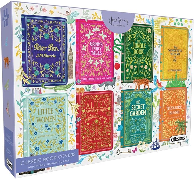 Gibsons Classic Book Covers 1000 Piece Jigsaw Puzzle - Classic Literature Artwork - Made in America Sustainable Jigsaw Puzzle for Adults & Teens - Great Gift