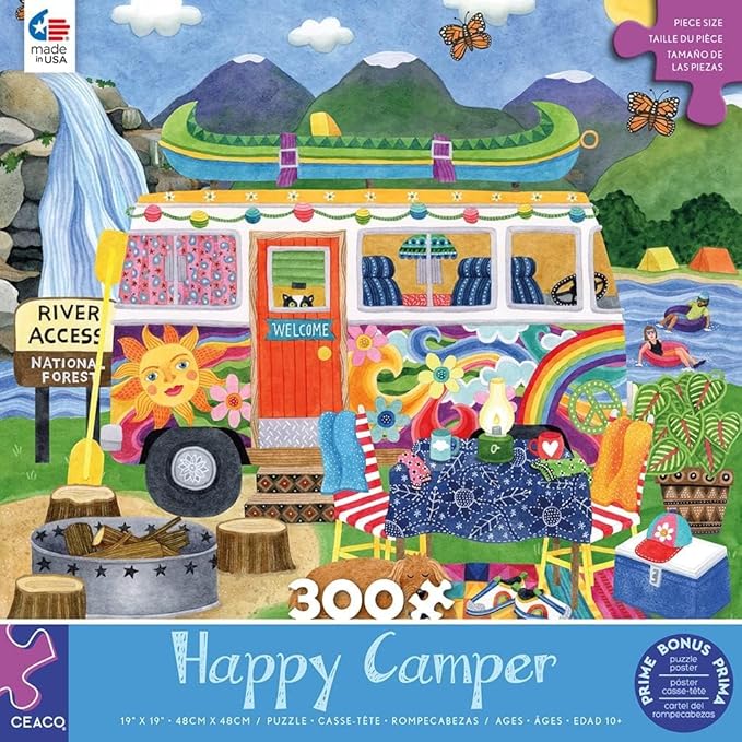 Ceaco - Happy Camper - Waterfall Camper - 300 Piece Jigsaw Puzzle