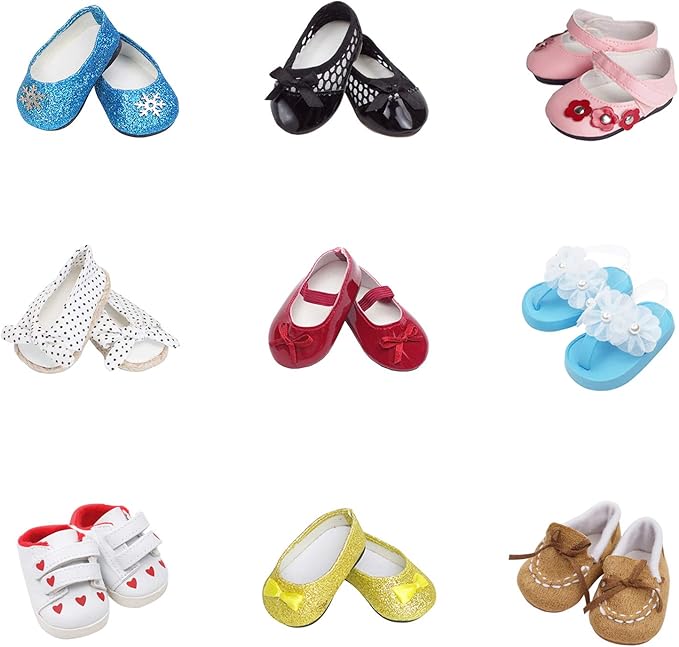 Etistta 6 Pairs of Doll Shoes 2 Pairs of Socks Fits for 18 inch Doll Shoes American Dolls Accessories