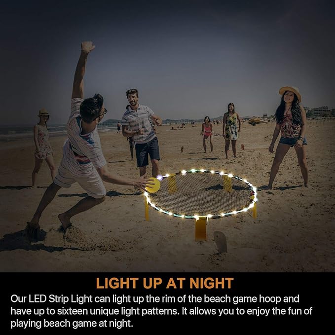 Waybelive LED Hoop Lights for Blinngoball Game, Spike Game, 16 Color Change by Yourself, Remote Control Rim LED Light Compatible with Blinngoball Game, Spike Game, Slammo Ball, Strike Ball Game
